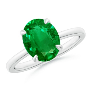 10x8mm AAAA Solitaire Oval Emerald Classic Engagement Ring in P950 Platinum