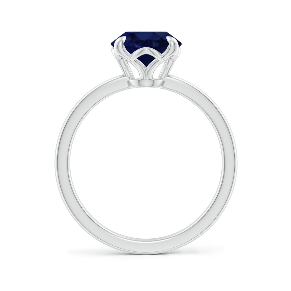 10x8mm A Solitaire Oval Blue Sapphire Classic Engagement Ring in 18K White Gold side 199