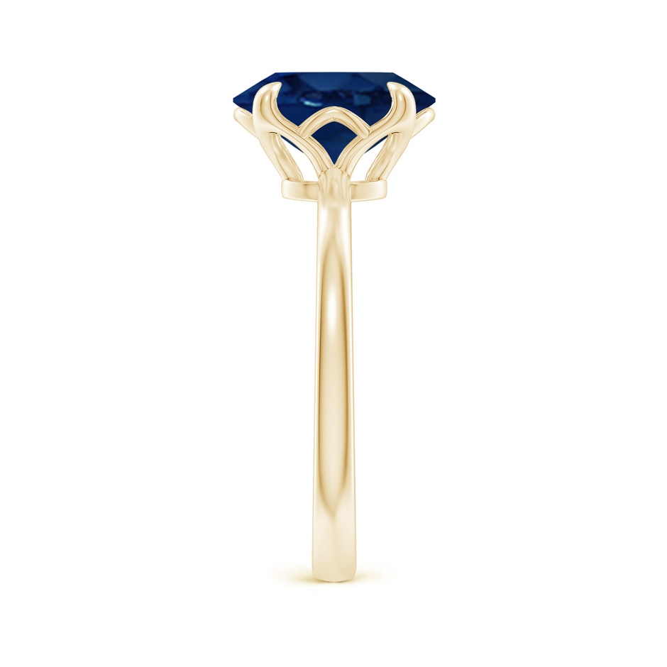 10x8mm AA Solitaire Oval Blue Sapphire Classic Engagement Ring in Yellow Gold side 299