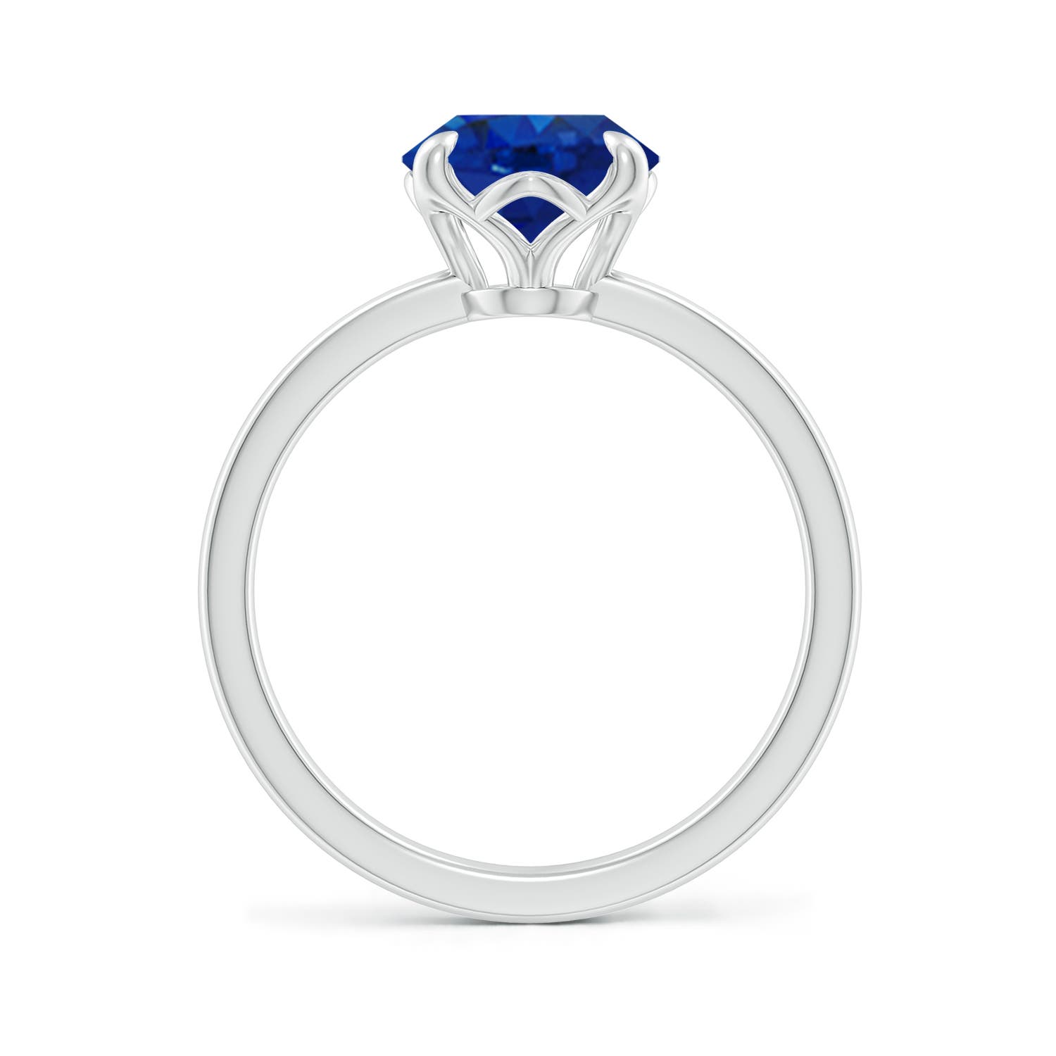 10x8mm AAA Solitaire Oval Blue Sapphire Classic Engagement Ring in White Gold