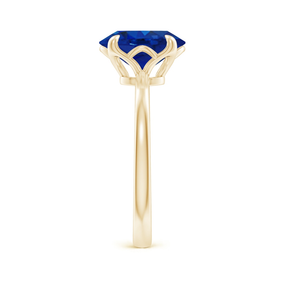 10x8mm AAA Solitaire Oval Blue Sapphire Classic Engagement Ring in Yellow Gold side 299