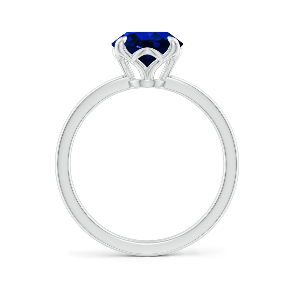 10x8mm Lab-Grown Solitaire Oval Blue Sapphire Classic Engagement Ring in 18K White Gold side 199