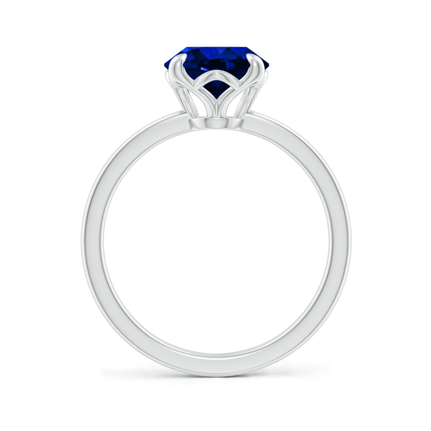10x8mm AAAA Solitaire Oval Blue Sapphire Classic Engagement Ring in White Gold