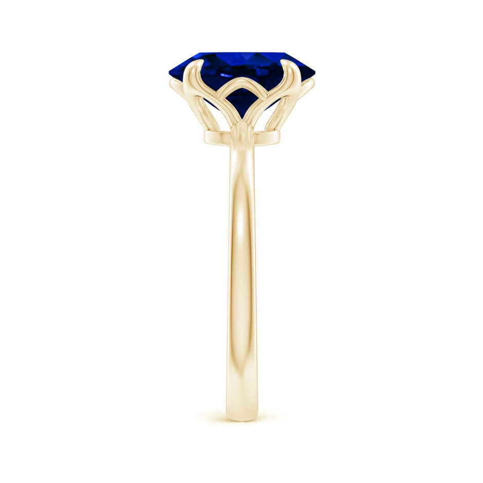 10x8mm AAAA Solitaire Oval Blue Sapphire Classic Engagement Ring in Yellow Gold side 299