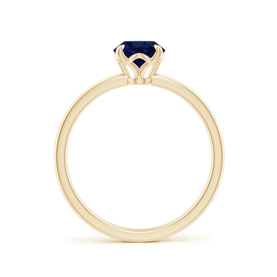 8x6mm A Solitaire Oval Blue Sapphire Classic Engagement Ring in Yellow Gold side 199