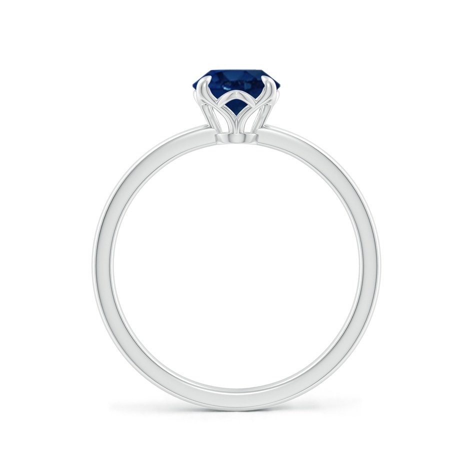 8x6mm AA Solitaire Oval Blue Sapphire Classic Engagement Ring in White Gold side 199