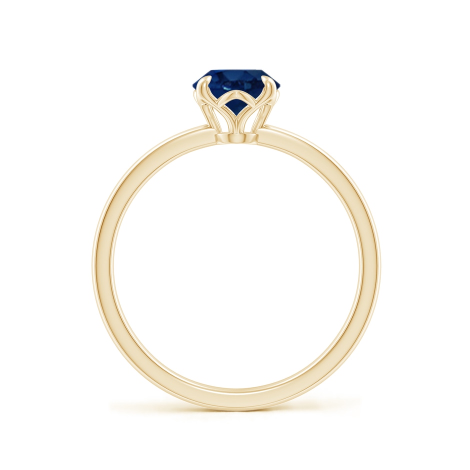 8x6mm AA Solitaire Oval Blue Sapphire Classic Engagement Ring in Yellow Gold side 199