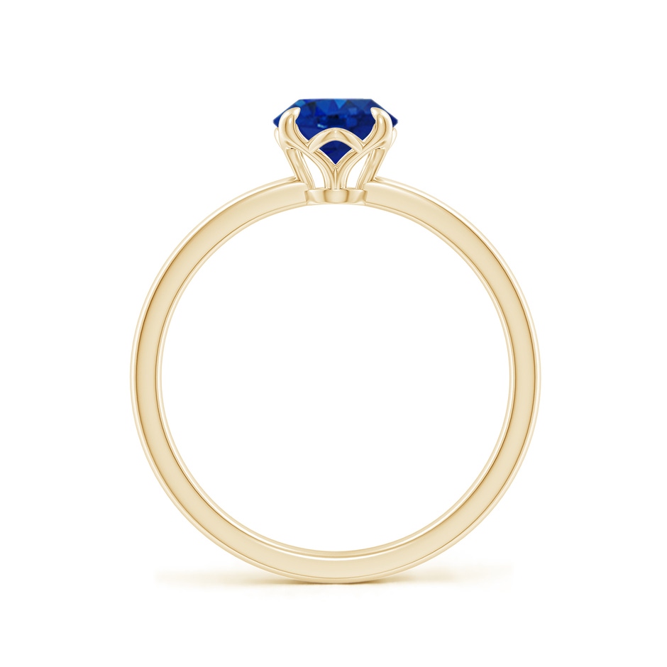 8x6mm AAA Solitaire Oval Blue Sapphire Classic Engagement Ring in Yellow Gold side 199