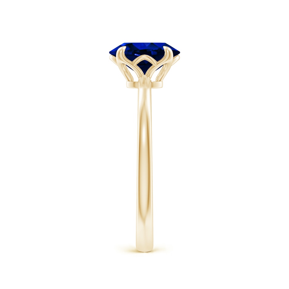 8x6mm Lab-Grown Solitaire Oval Blue Sapphire Classic Engagement Ring in 9K Yellow Gold side 299