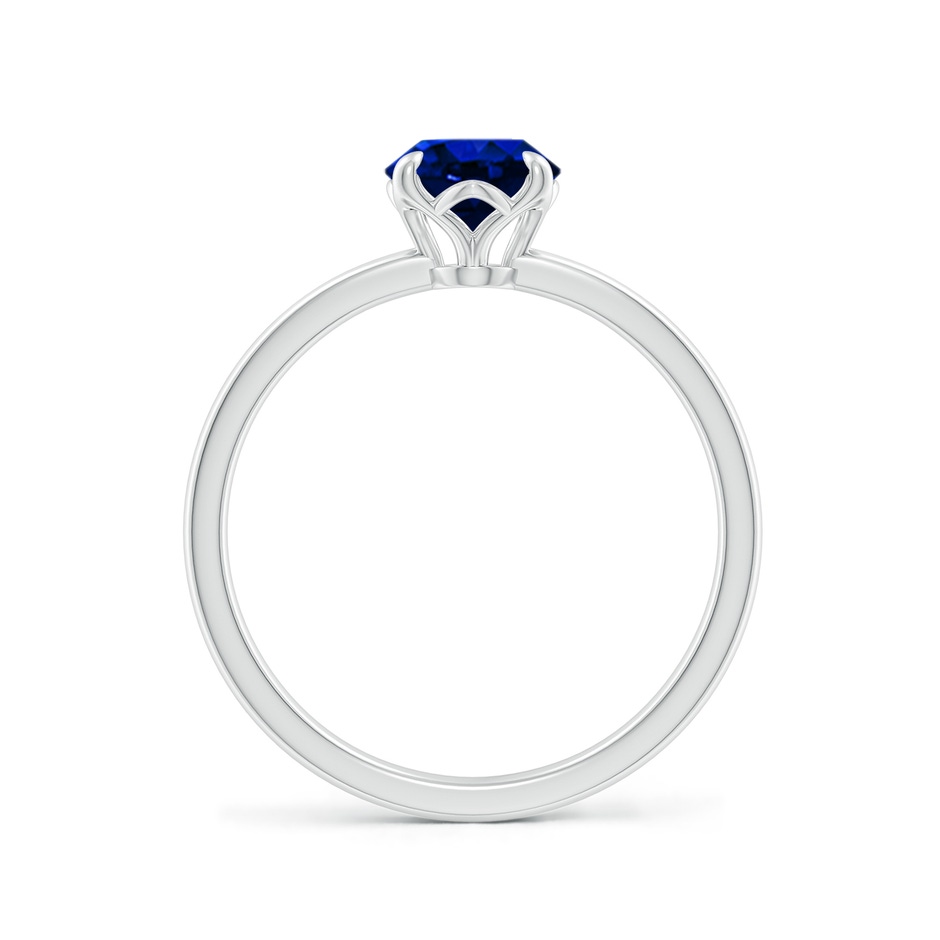 8x6mm AAAA Solitaire Oval Blue Sapphire Classic Engagement Ring in White Gold side 199