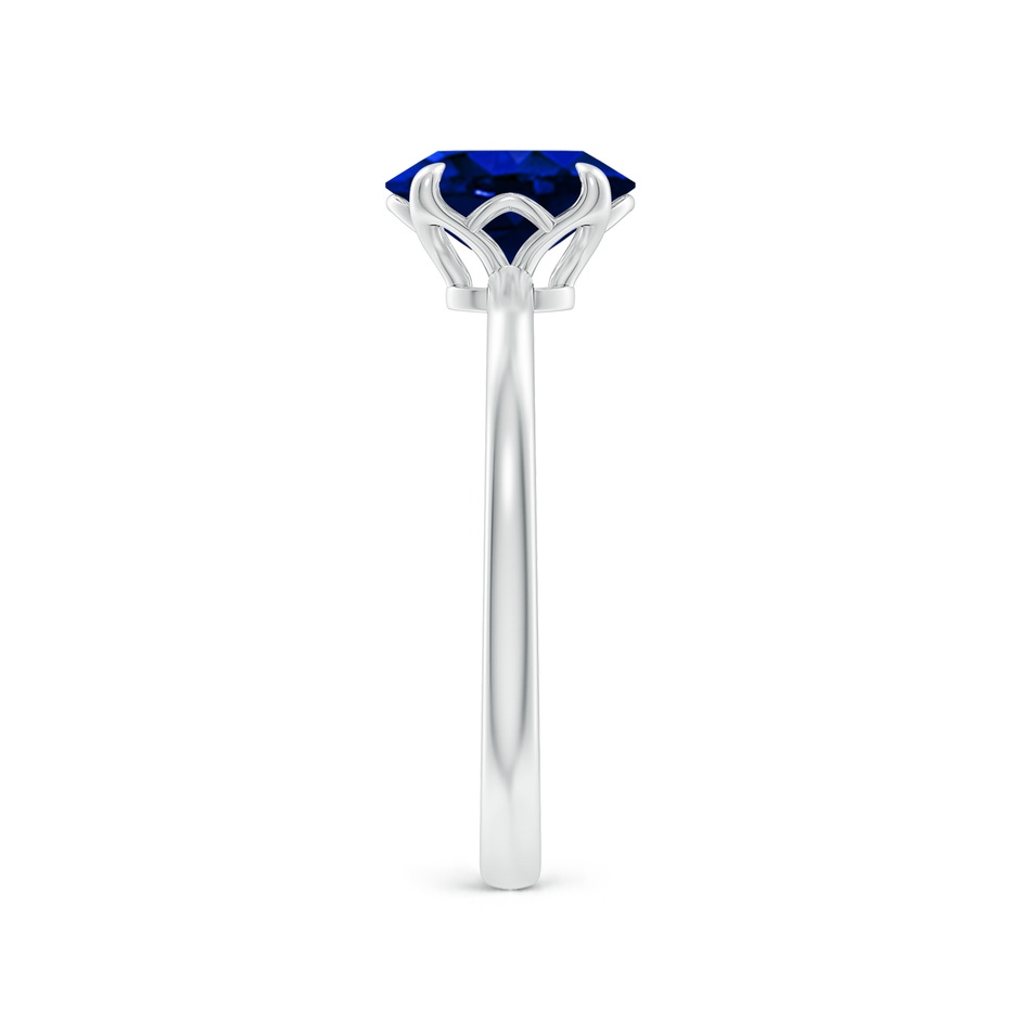 8x6mm AAAA Solitaire Oval Blue Sapphire Classic Engagement Ring in White Gold side 299
