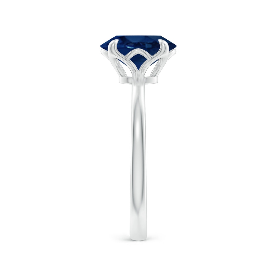 9x7mm AA Solitaire Oval Blue Sapphire Classic Engagement Ring in White Gold side 299