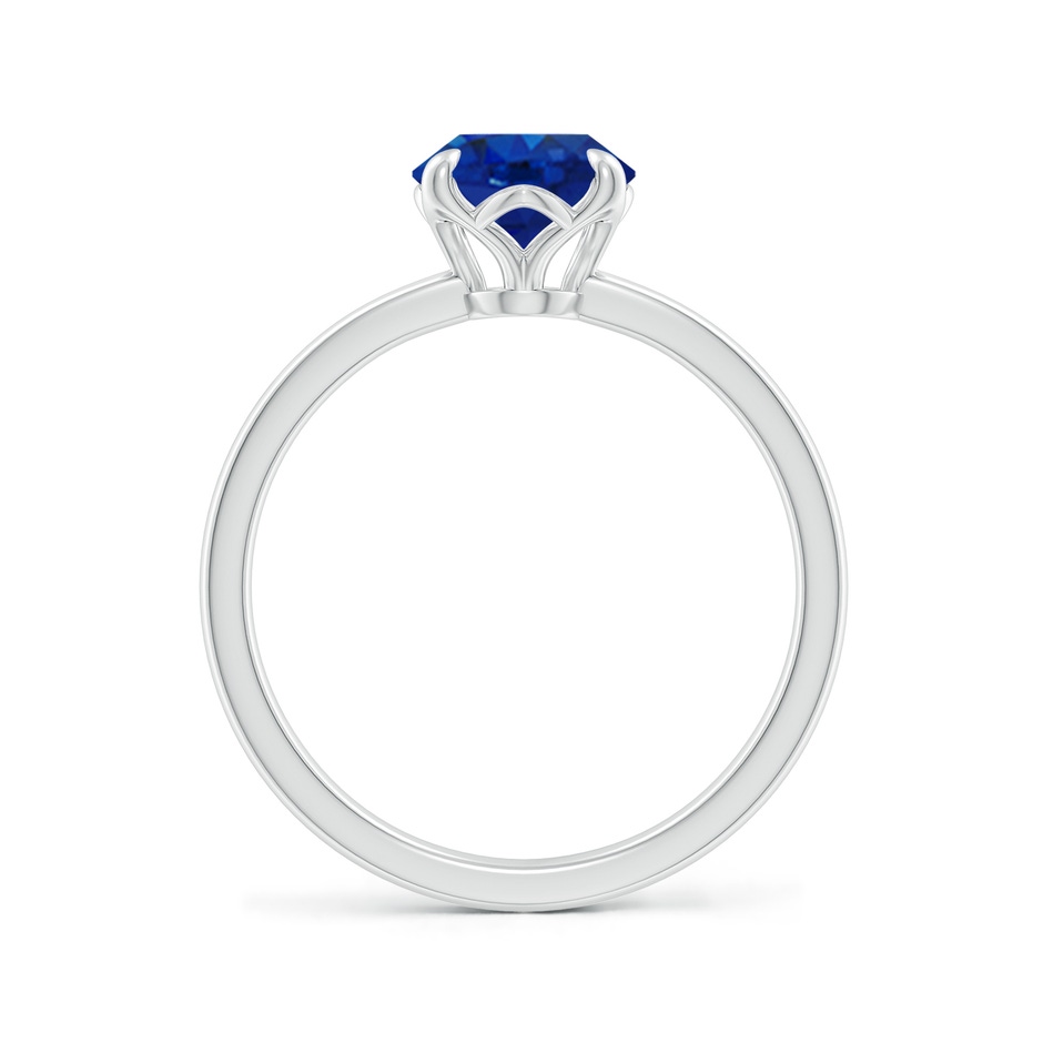 9x7mm AAA Solitaire Oval Blue Sapphire Classic Engagement Ring in P950 Platinum side 199