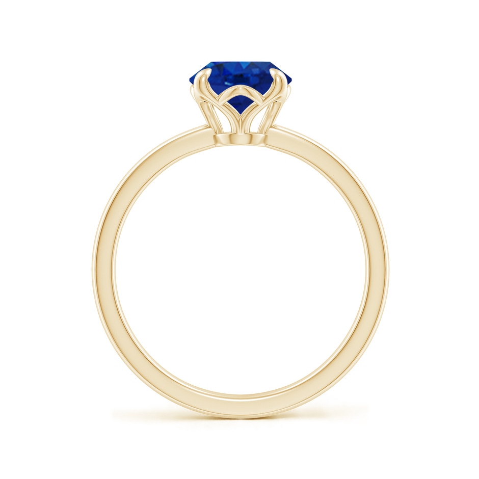 9x7mm AAA Solitaire Oval Blue Sapphire Classic Engagement Ring in Yellow Gold side 199