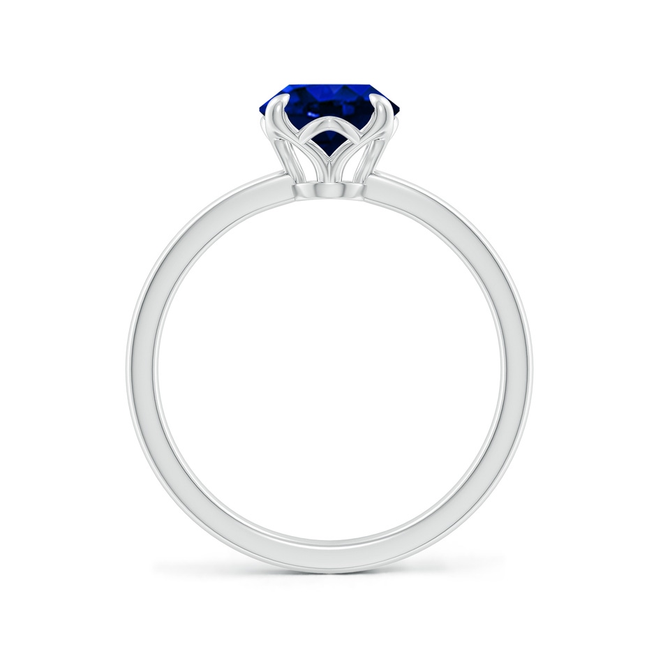 9x7mm Lab-Grown Solitaire Oval Blue Sapphire Classic Engagement Ring in White Gold side 199