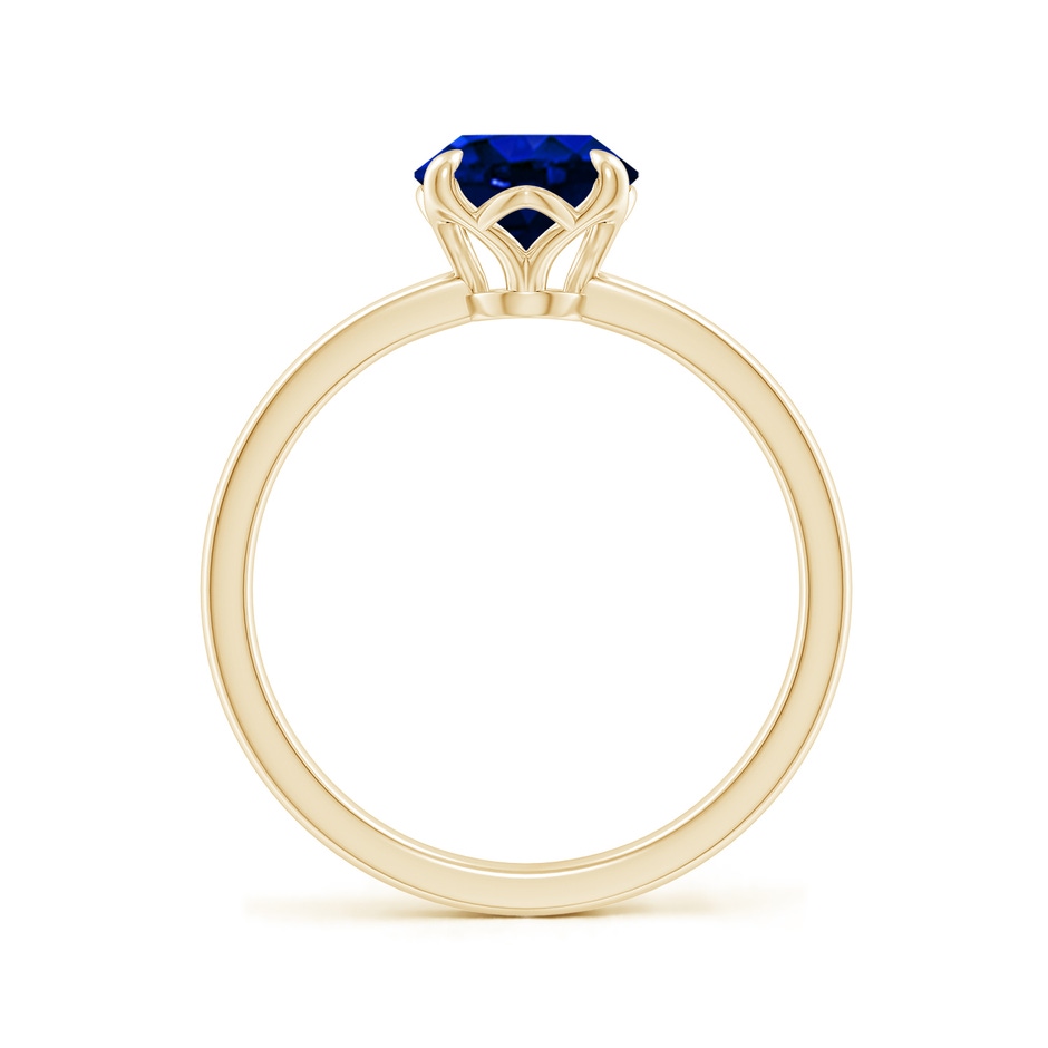 9x7mm AAAA Solitaire Oval Blue Sapphire Classic Engagement Ring in Yellow Gold side 199