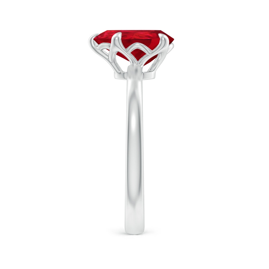 10x8mm AAA Solitaire Pear-Shaped Ruby Classic Engagement Ring in White Gold side 299
