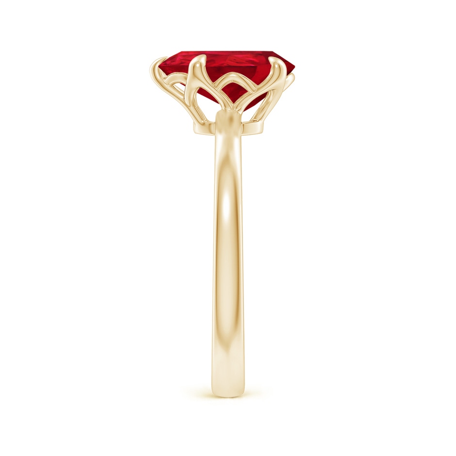 10x8mm AAA Solitaire Pear-Shaped Ruby Classic Engagement Ring in Yellow Gold side 299
