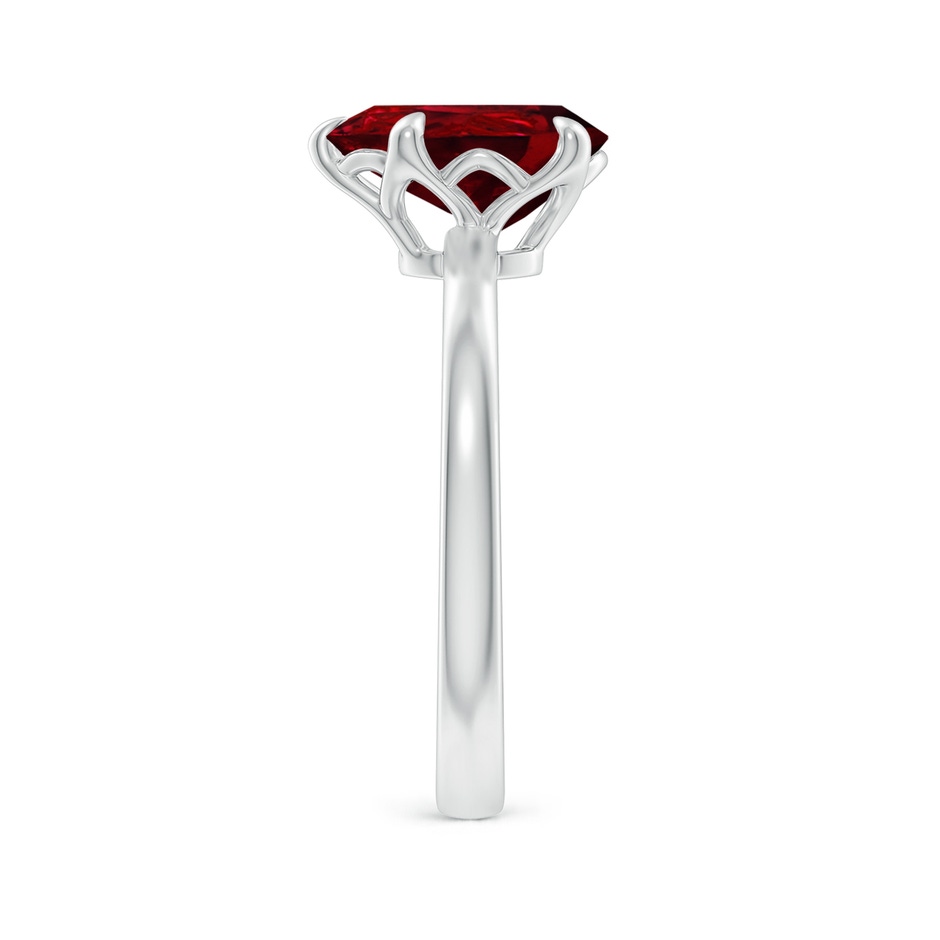 10x8mm AAAA Solitaire Pear-Shaped Ruby Classic Engagement Ring in 18K White Gold side 299