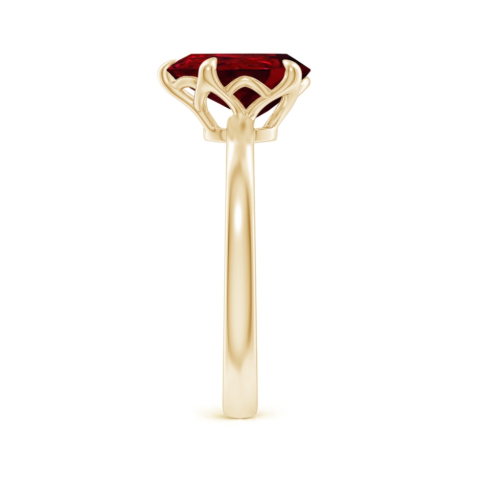 10x8mm AAAA Solitaire Pear-Shaped Ruby Classic Engagement Ring in Yellow Gold side 299