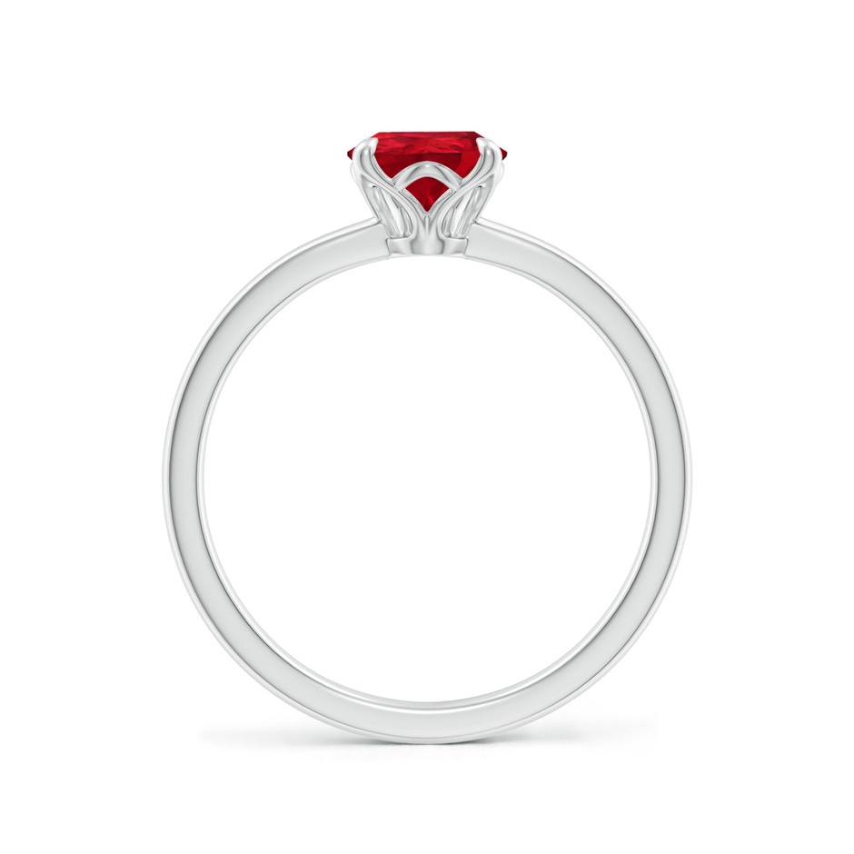 8x6mm AAA Solitaire Pear-Shaped Ruby Classic Engagement Ring in 18K White Gold side 199