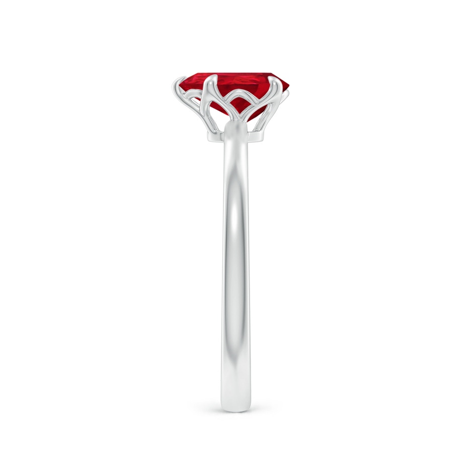 8x6mm AAA Solitaire Pear-Shaped Ruby Classic Engagement Ring in 18K White Gold side 299
