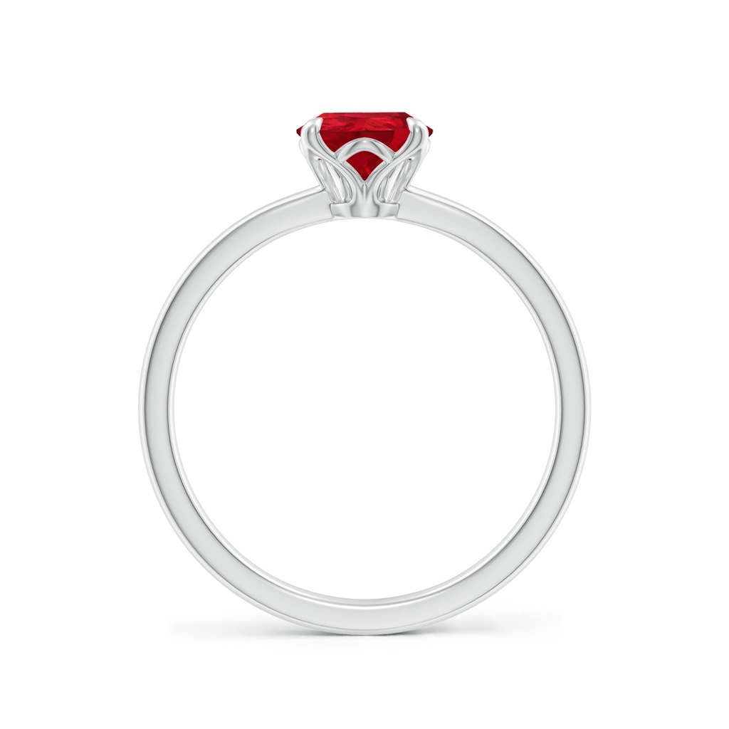 8x6mm AAA Solitaire Pear-Shaped Ruby Classic Engagement Ring in White Gold - side 199