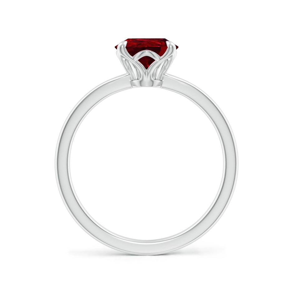 9x7mm AAAA Solitaire Pear-Shaped Ruby Classic Engagement Ring in P950 Platinum side 199