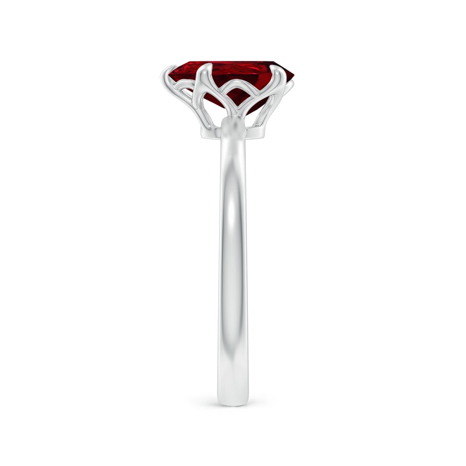 9x7mm AAAA Solitaire Pear-Shaped Ruby Classic Engagement Ring in P950 Platinum side 299