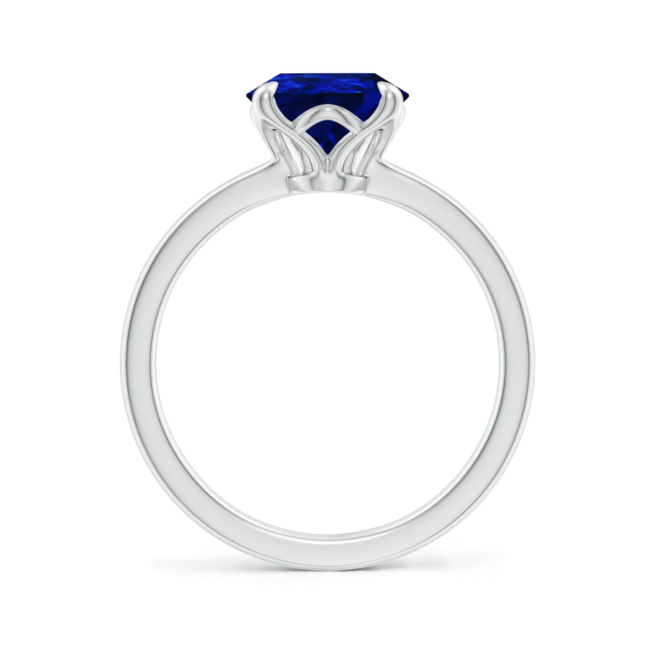 10x8mm Lab-Grown Solitaire Pear-Shaped Blue Sapphire Classic Engagement Ring in P950 Platinum side 199