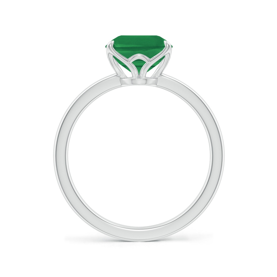 10x8mm AA Solitaire Emerald-Cut Emerald Classic Engagement Ring in P950 Platinum side 199
