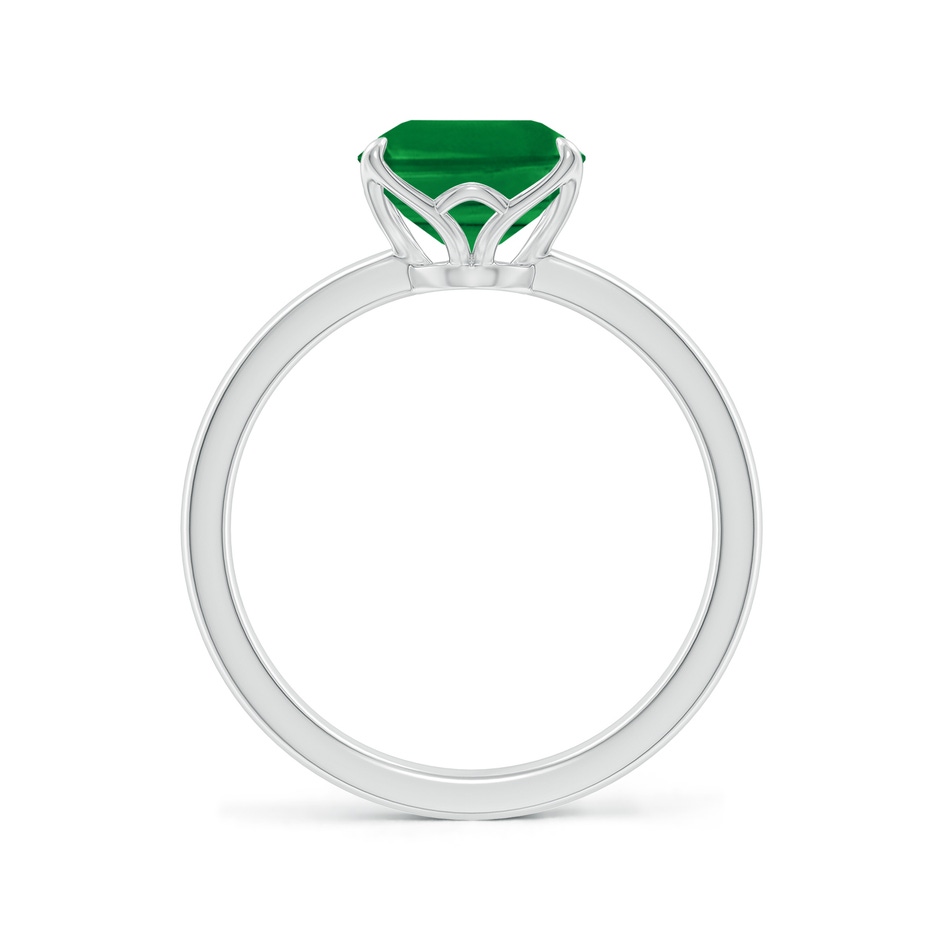10x8mm AAA Solitaire Emerald-Cut Emerald Classic Engagement Ring in White Gold side 199