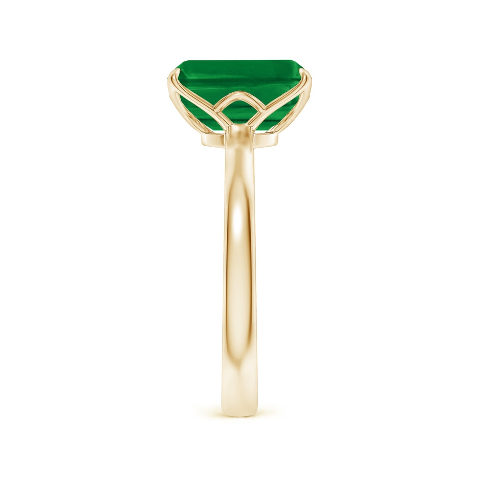 10x8mm AAA Solitaire Emerald-Cut Emerald Classic Engagement Ring in Yellow Gold side 299
