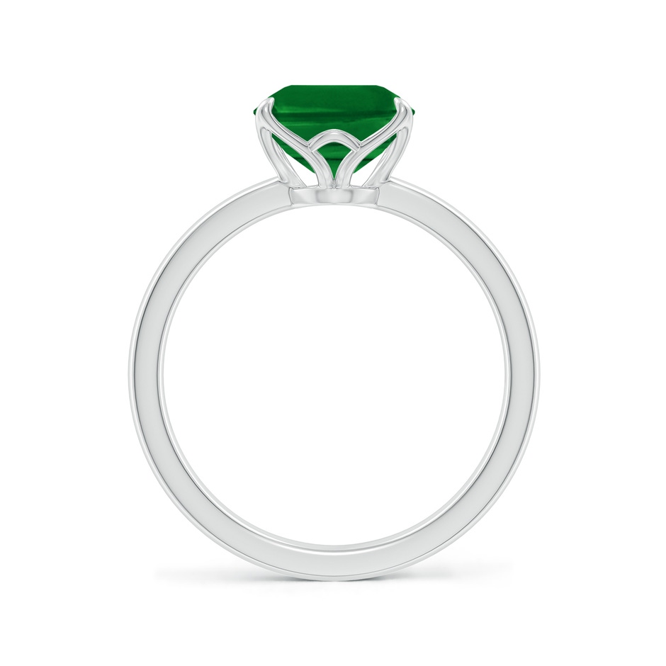 10x8mm AAAA Solitaire Emerald-Cut Emerald Classic Engagement Ring in White Gold side 199