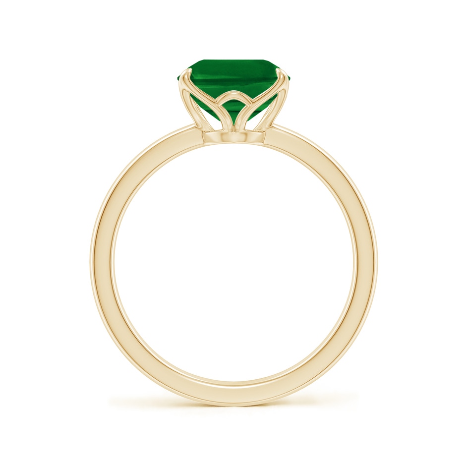 10x8mm AAAA Solitaire Emerald-Cut Emerald Classic Engagement Ring in Yellow Gold side 199
