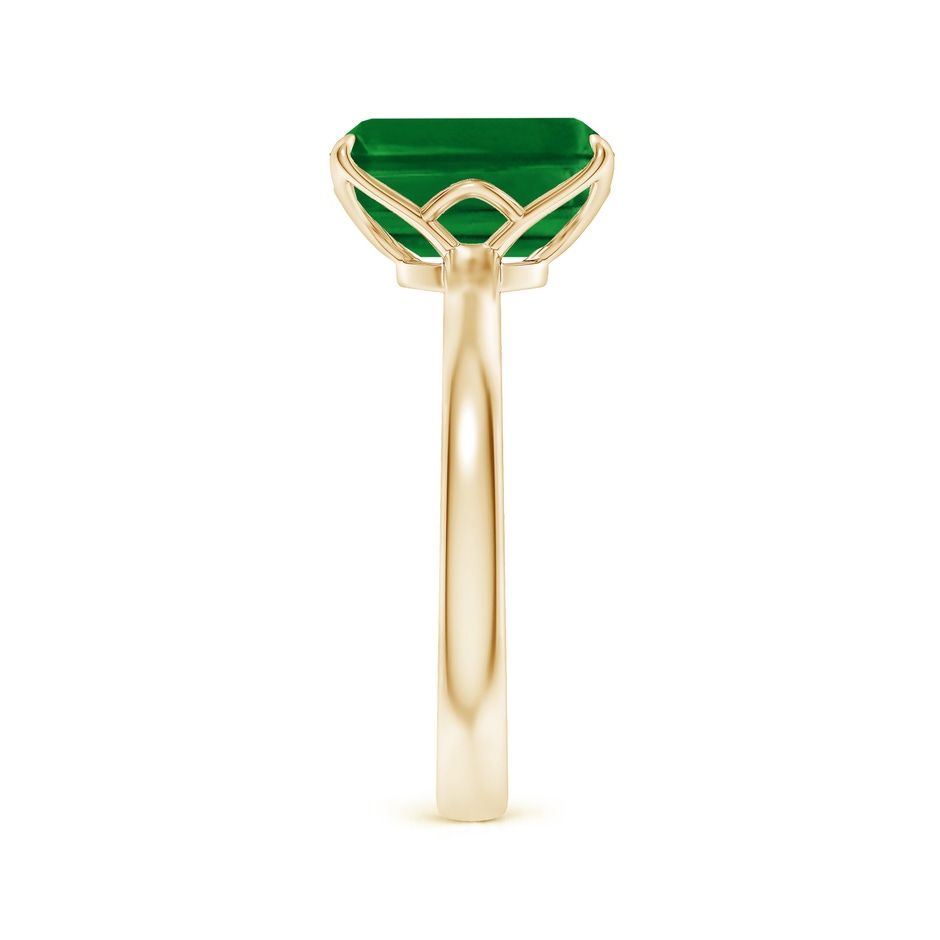 10x8mm AAAA Solitaire Emerald-Cut Emerald Classic Engagement Ring in Yellow Gold side 299