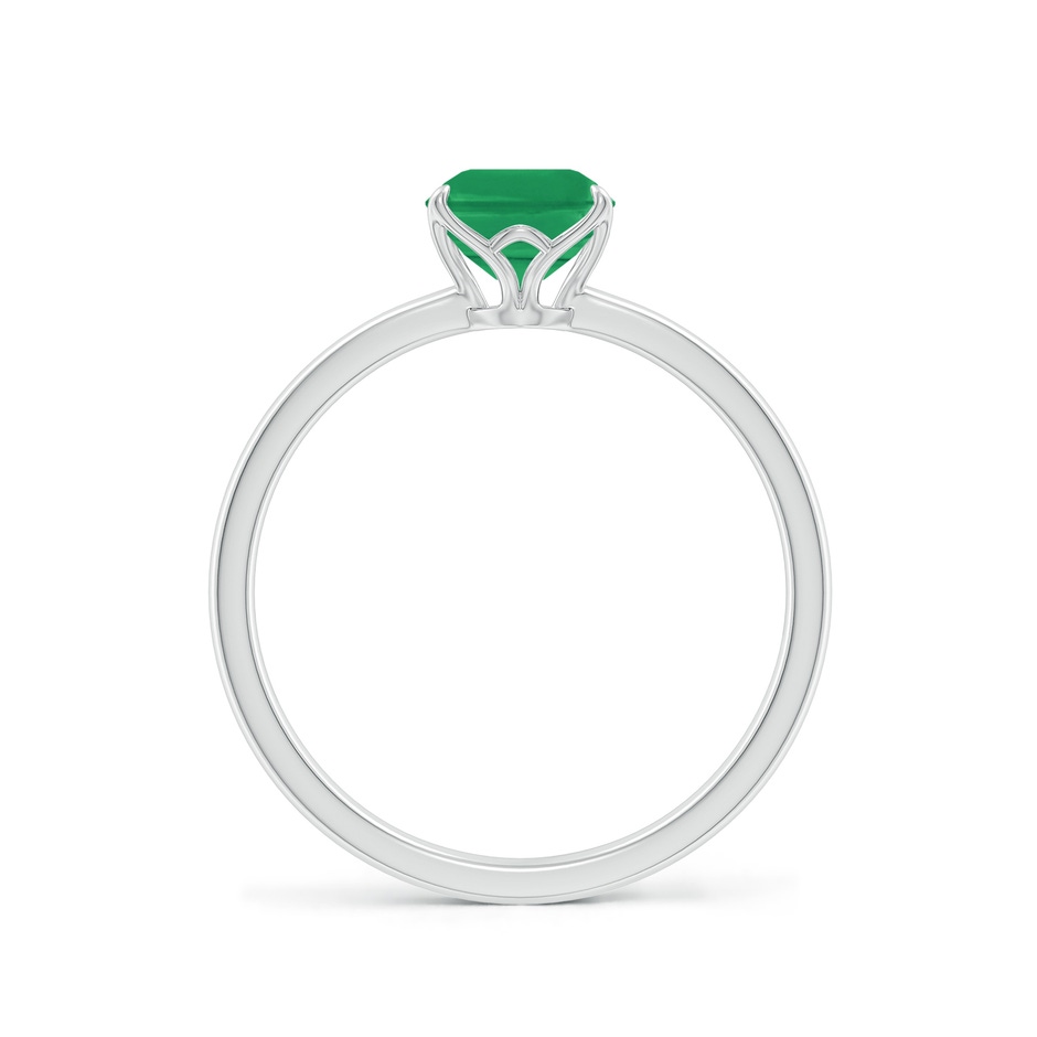 8x6mm A Solitaire Emerald-Cut Emerald Classic Engagement Ring in White Gold side 199