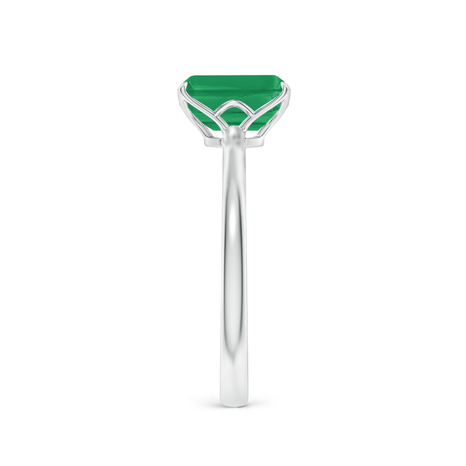 8x6mm A Solitaire Emerald-Cut Emerald Classic Engagement Ring in White Gold side 299