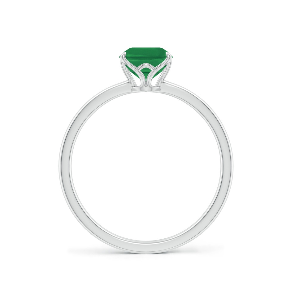 8x6mm AA Solitaire Emerald-Cut Emerald Classic Engagement Ring in P950 Platinum side 199