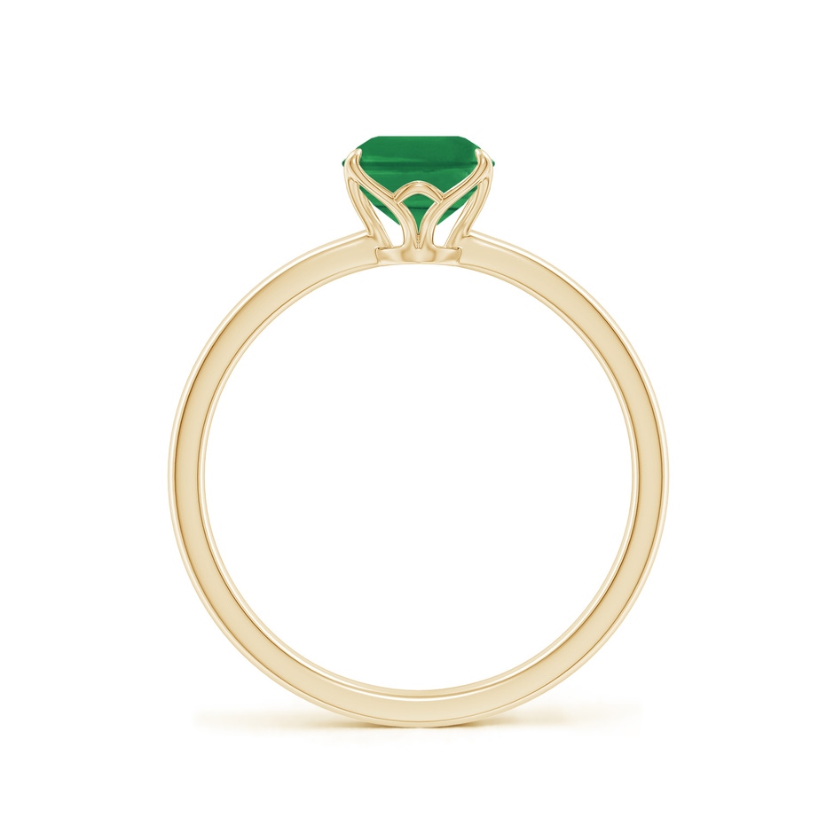 8x6mm AA Solitaire Emerald-Cut Emerald Classic Engagement Ring in Yellow Gold side 199