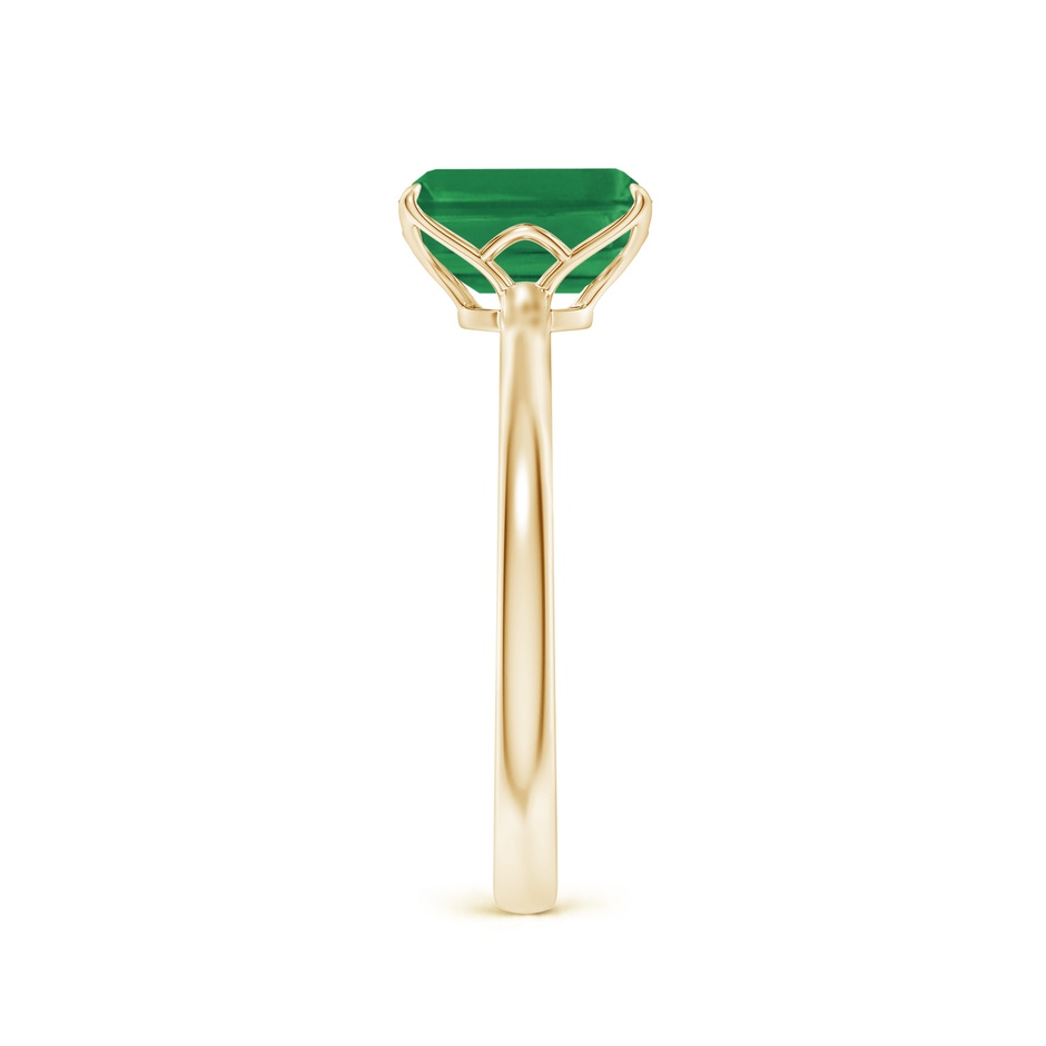 8x6mm AA Solitaire Emerald-Cut Emerald Classic Engagement Ring in Yellow Gold side 299