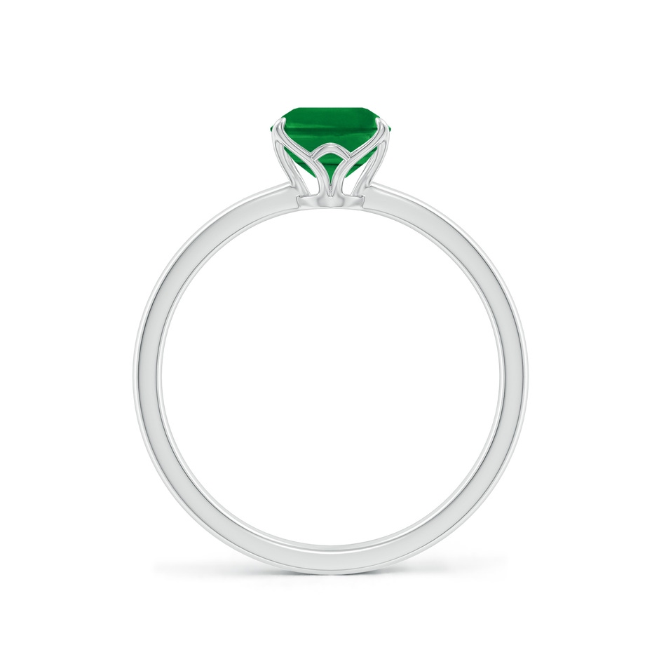 8x6mm AAA Solitaire Emerald-Cut Emerald Classic Engagement Ring in P950 Platinum side 199