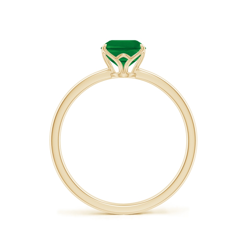 8x6mm AAA Solitaire Emerald-Cut Emerald Classic Engagement Ring in Yellow Gold side 199