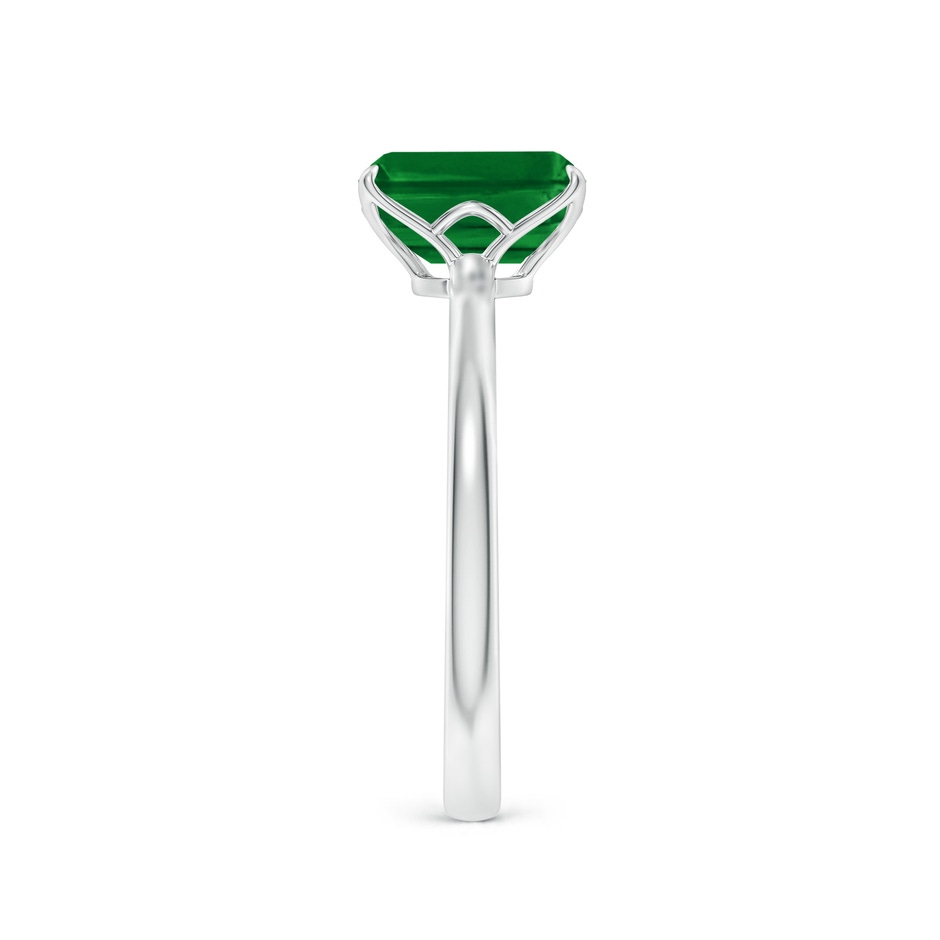 8x6mm AAAA Solitaire Emerald-Cut Emerald Classic Engagement Ring in White Gold side 299