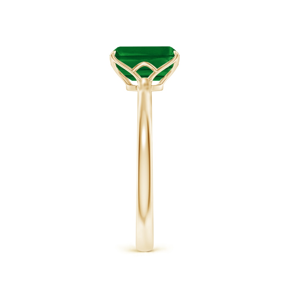 8x6mm AAAA Solitaire Emerald-Cut Emerald Classic Engagement Ring in Yellow Gold side 299