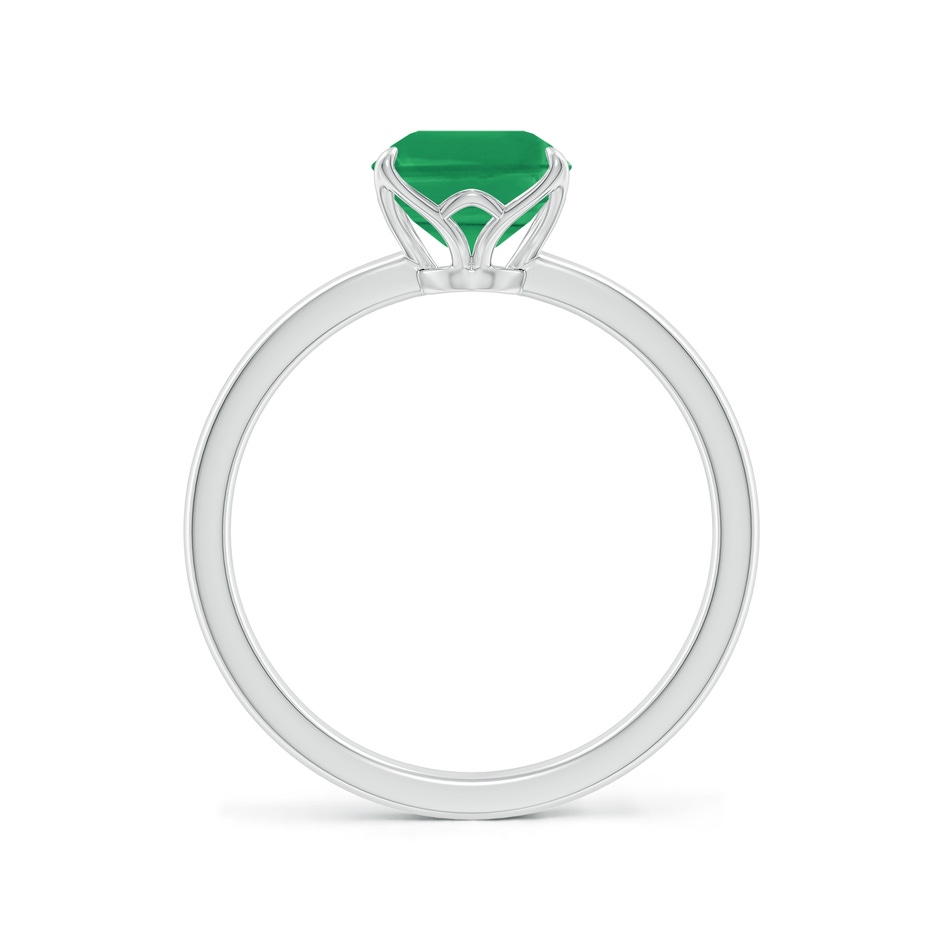 9x7mm A Solitaire Emerald-Cut Emerald Classic Engagement Ring in White Gold side 199