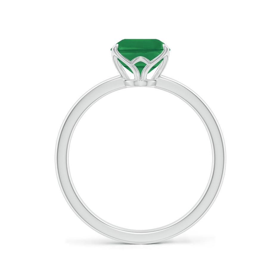 9x7mm AA Solitaire Emerald-Cut Emerald Classic Engagement Ring in P950 Platinum side 199