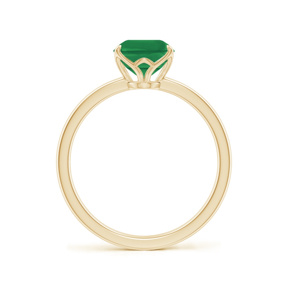 9x7mm AA Solitaire Emerald-Cut Emerald Classic Engagement Ring in Yellow Gold side 199