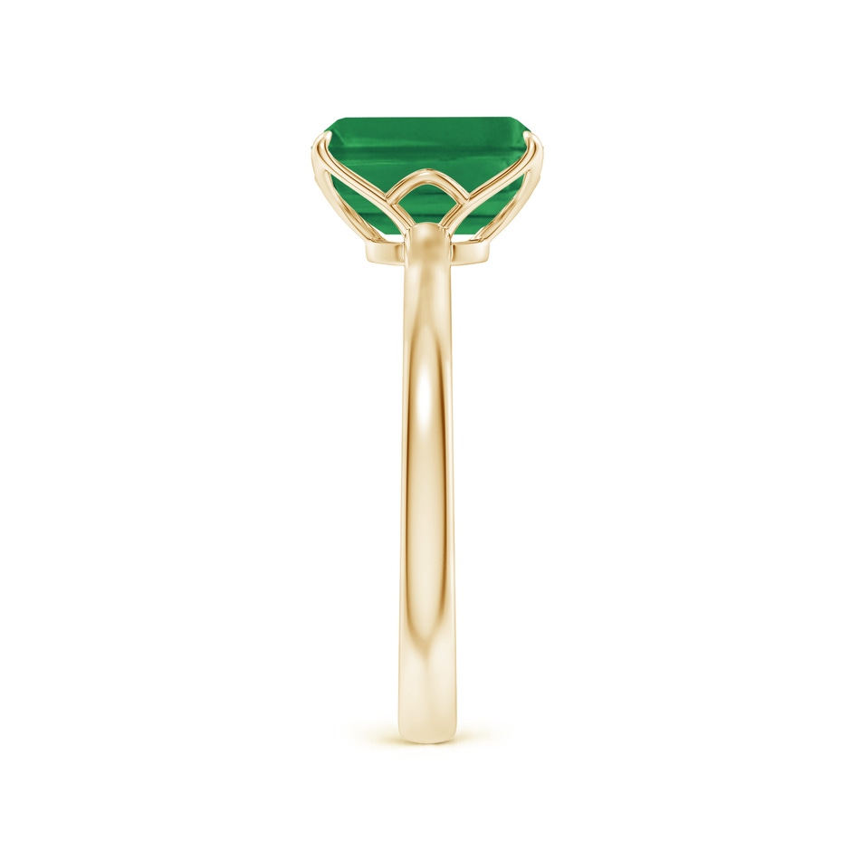 9x7mm AA Solitaire Emerald-Cut Emerald Classic Engagement Ring in Yellow Gold side 299
