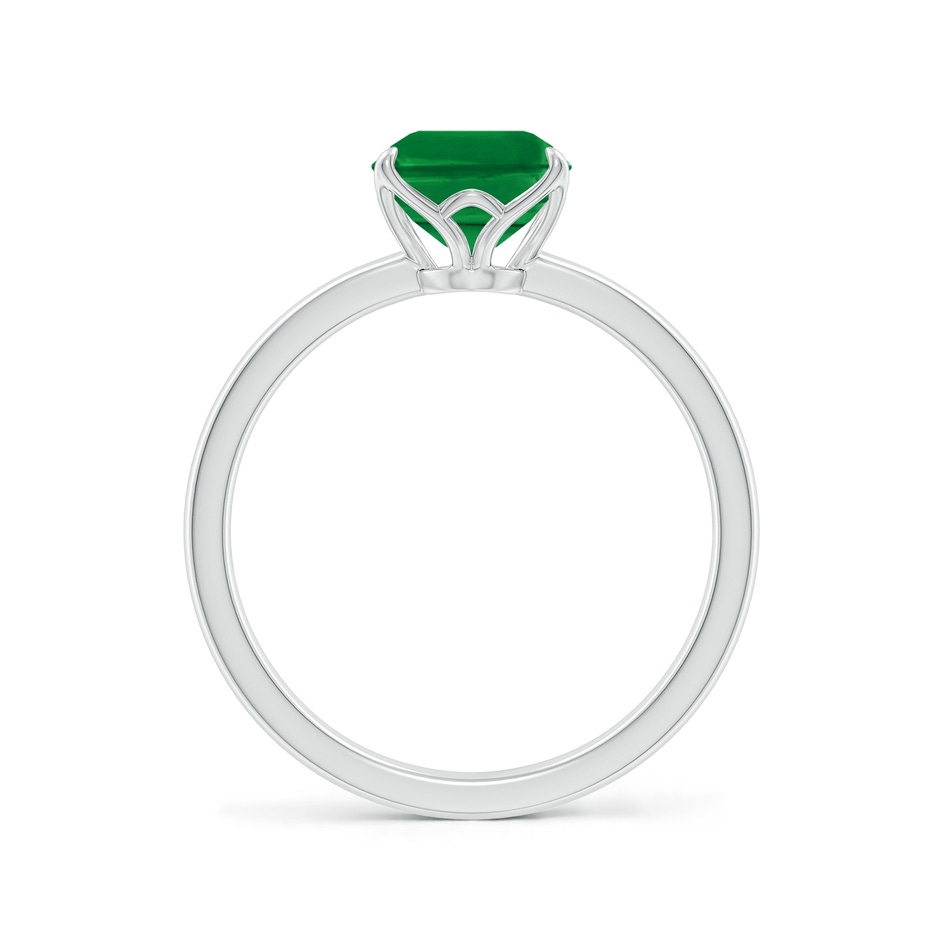 9x7mm AAA Solitaire Emerald-Cut Emerald Classic Engagement Ring in 18K White Gold side 199